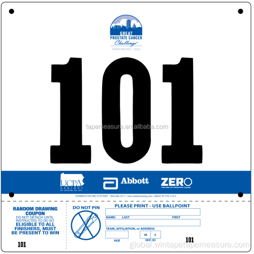 Running Bibs for Athletes Customized Marathon Bib Number for Athletes OEM Design Factory